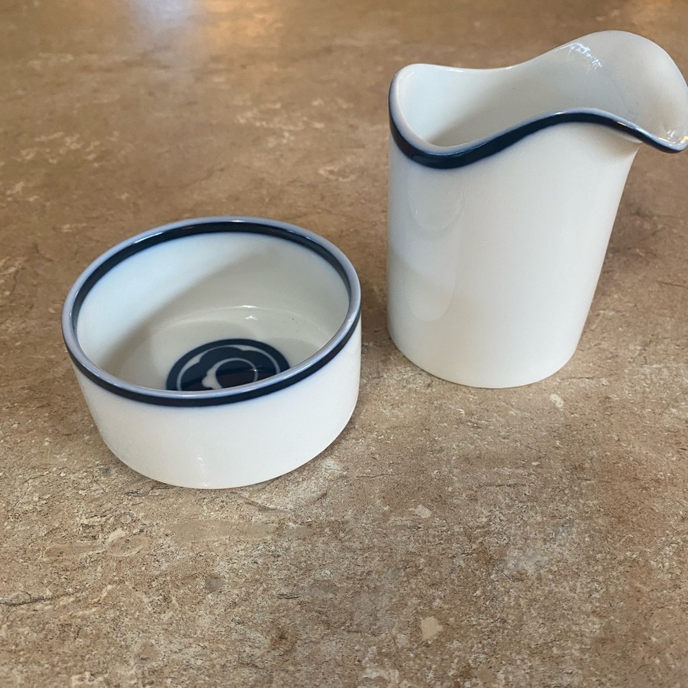 Royal Copenhagen, coffee creamer, and sugar set